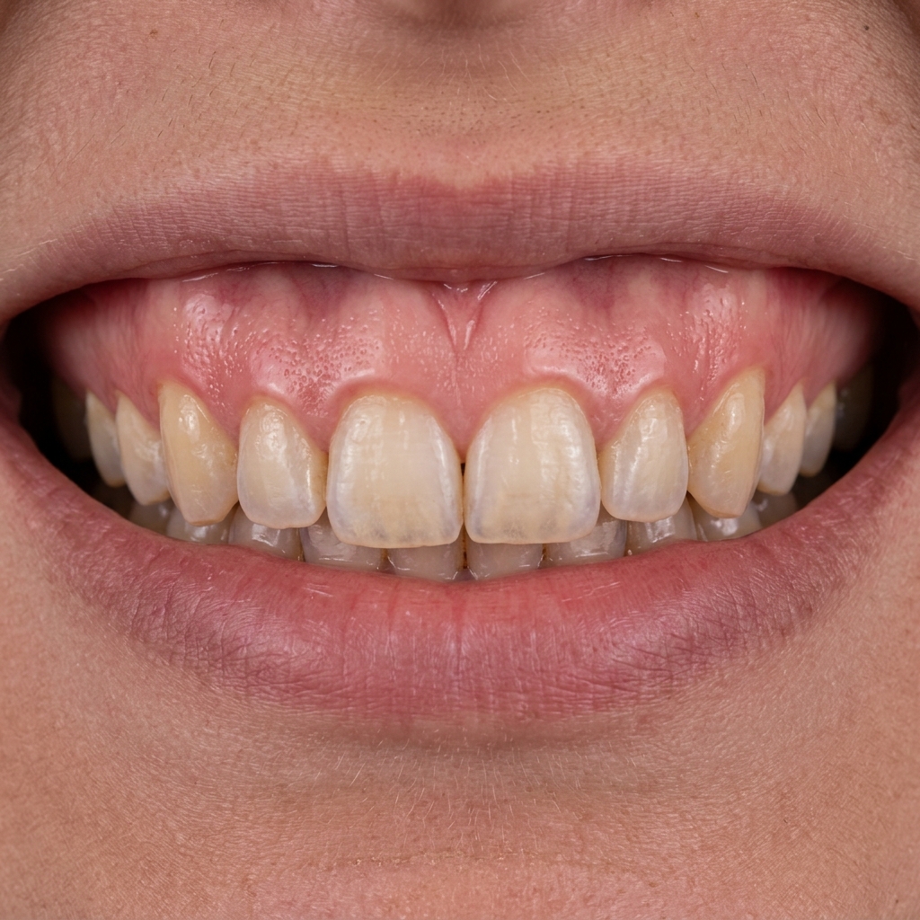 Gummy smile before laser contouring treatment
