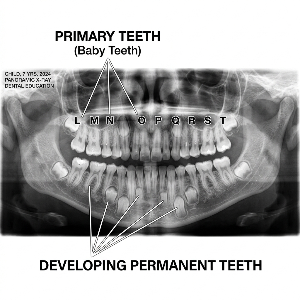 Baby tooth X-ray — pulpotomy at HCMC Dental