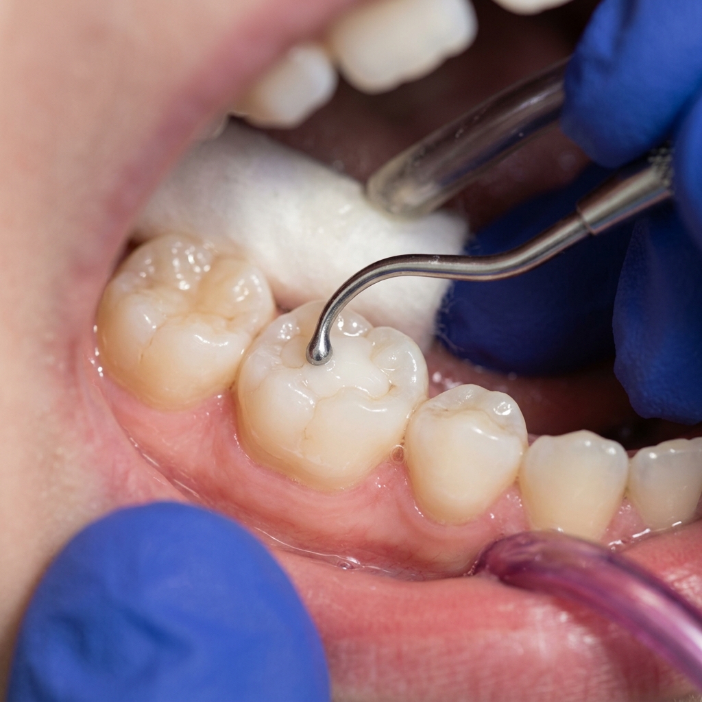 Tooth-coloured composite filling for child