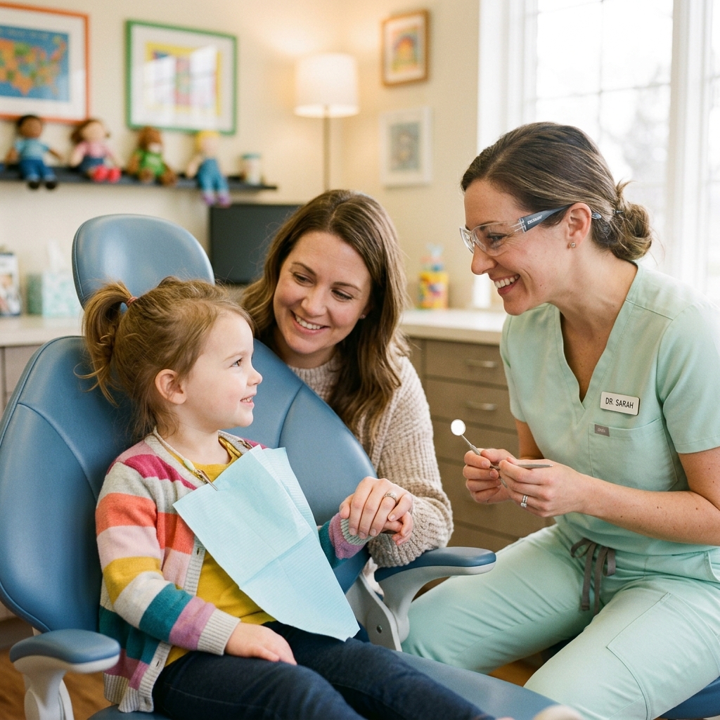 Parent holding child's hand at HCMC Dental — calm and reassuring