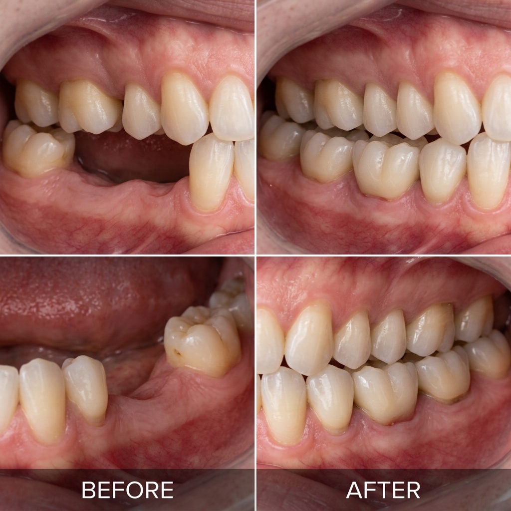 Before and After Case 3: Straumann Implant Bridge for Missing Molars