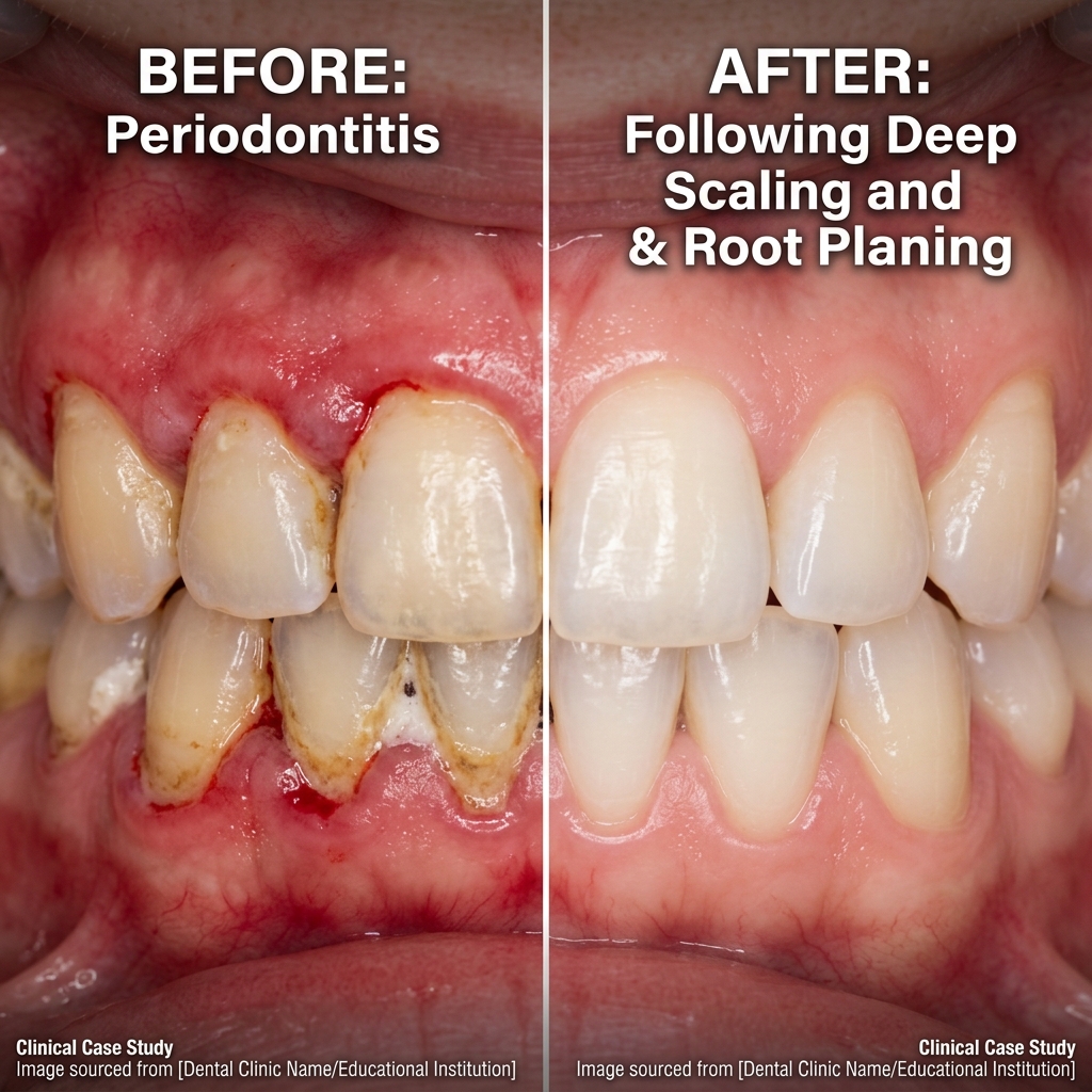 Before and After Case 9: Periodontal Deep Scaling & Gum Disease Control
