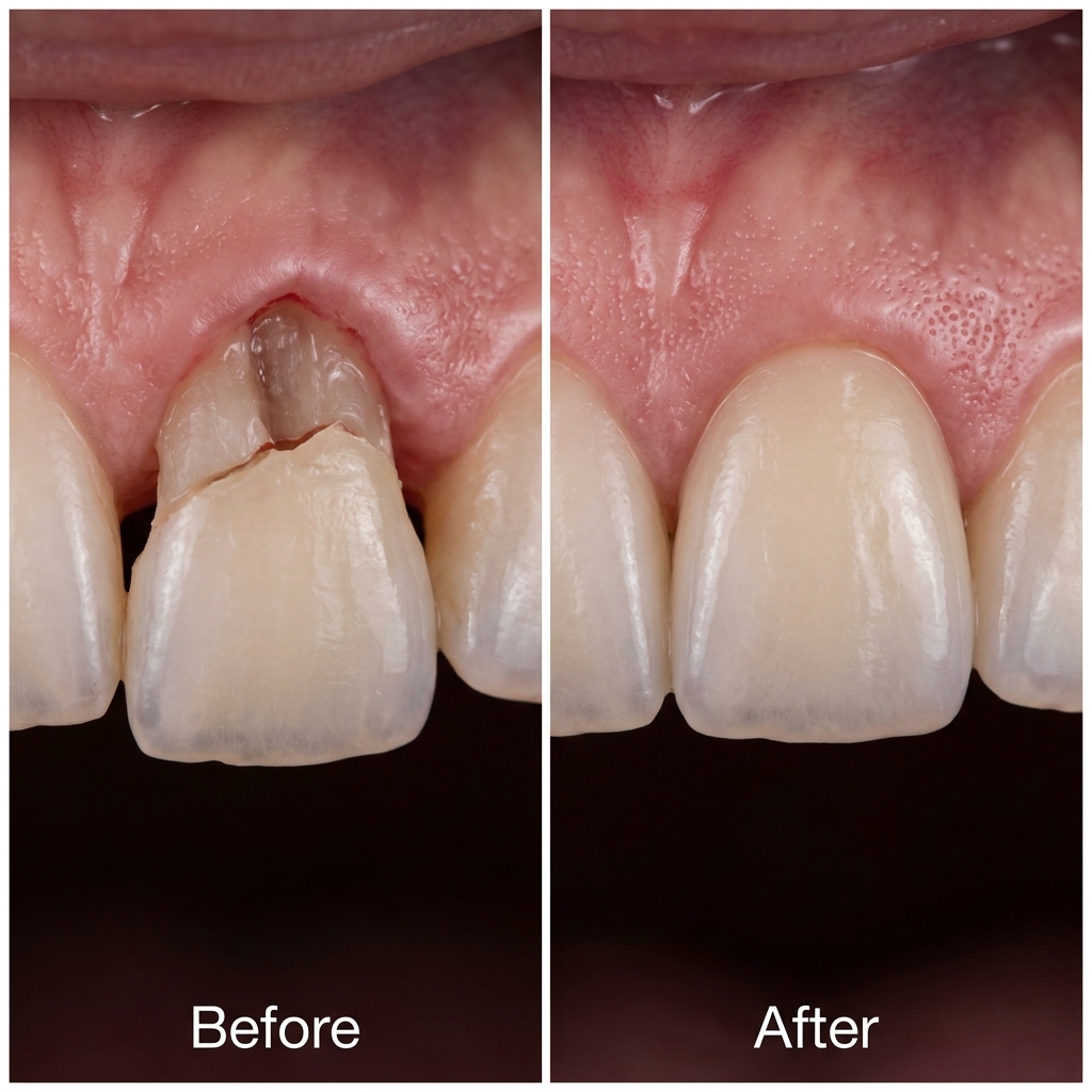 Before and After Case 5: Immediate Incisor Extraction & Same-Day Implant