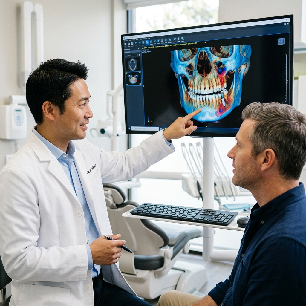 3D Cone Beam CT Scan used by Dr. Cuong for precise surgical implant planning