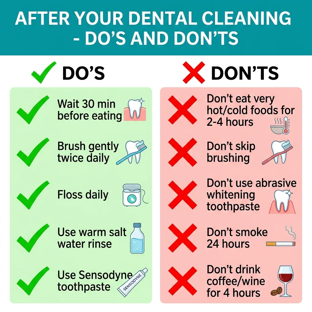 Aftercare guide for dental cleaning — recovery tips and what to expect after professional scaling