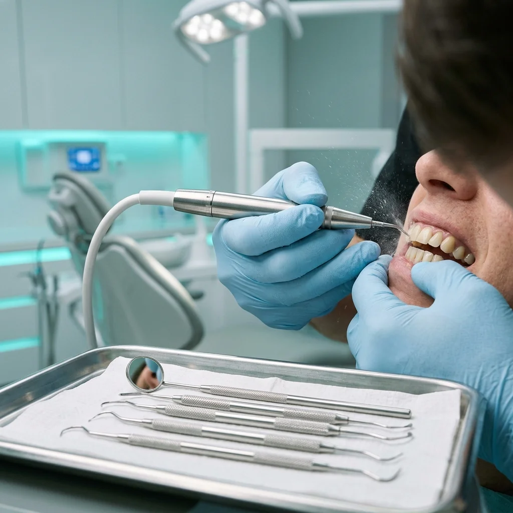 Ultrasonic scaler technology at HCMC Dental — modern piezoelectric scaling for comfortable dental cleaning