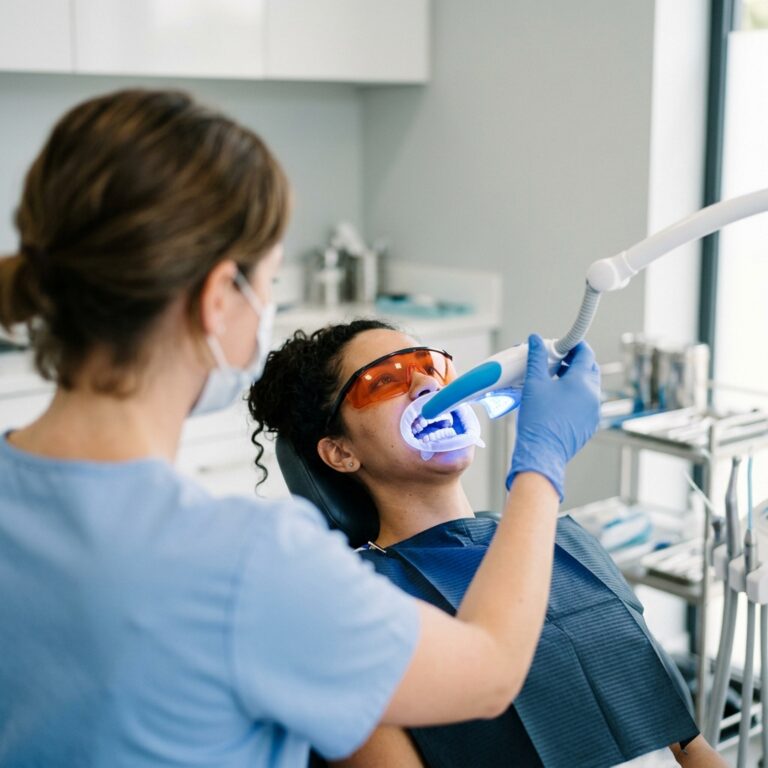 In-office professional teeth whitening treatment