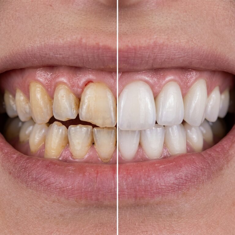 Cosmetic smile makeover before and after