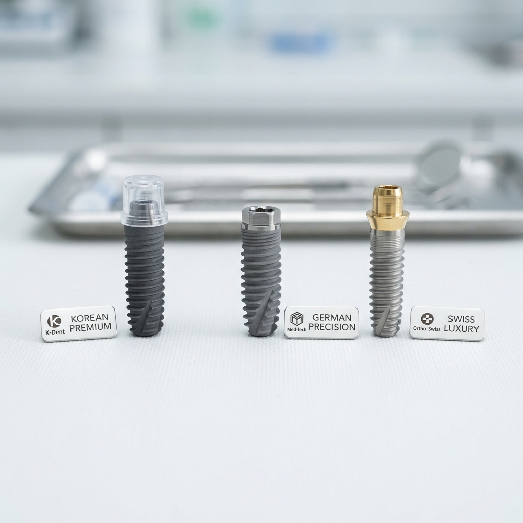 Three tiers of dental implants: Korean premium, German precision, Swiss Straumann luxury systems