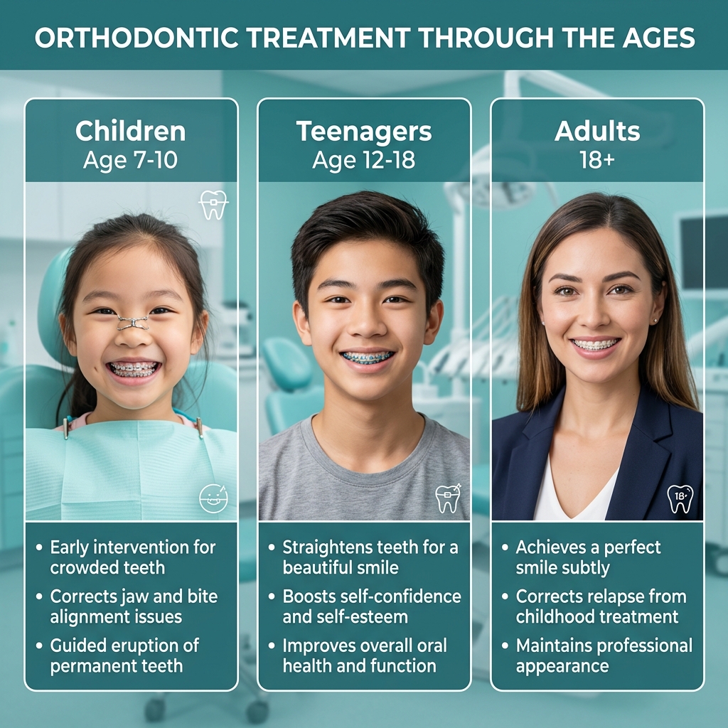 Orthodontic treatment for children, teenagers and adults