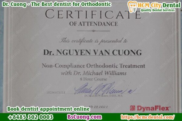 Dr. Nguyen Van Cuong — Non-Compliance Orthodontic Treatment Certificate, DynaFlex