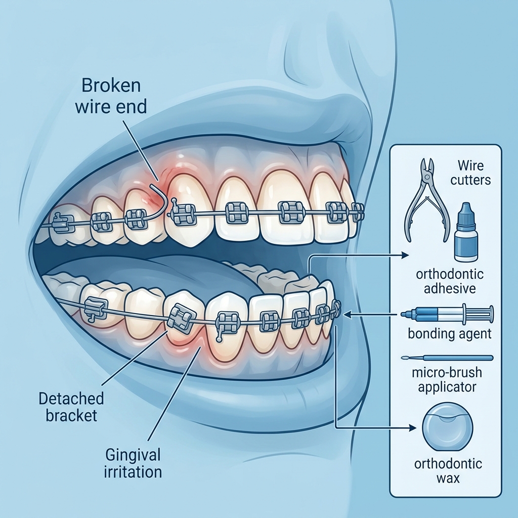 Broken braces wire repair at HCMC Dental