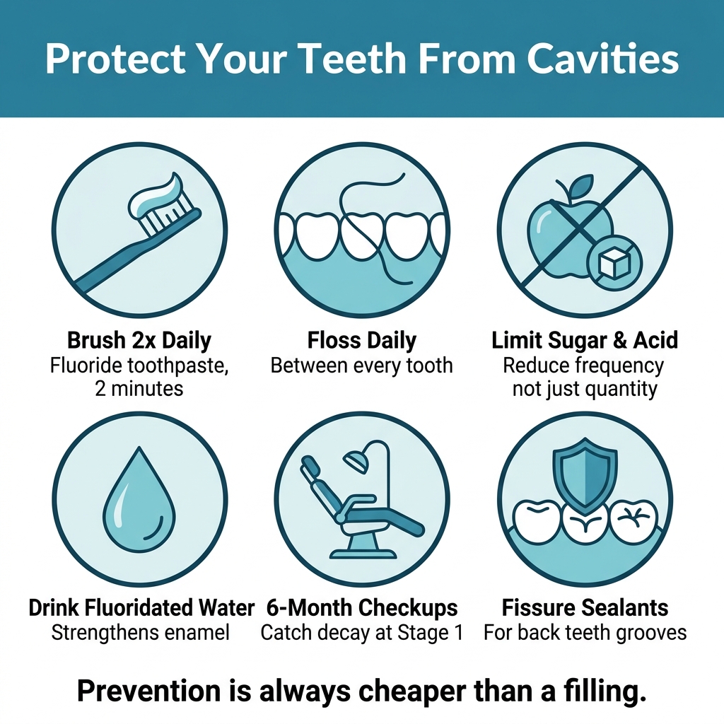 6 steps to prevent cavities — evidence-based oral hygiene guide — HCMC Dental