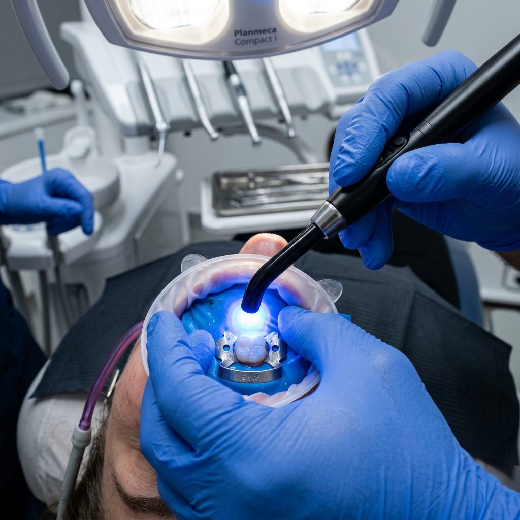 Aesthetic tooth-colored composite resin filling procedure in Vietnam
