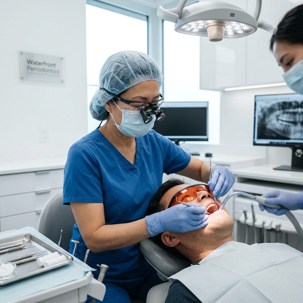 Periodontal gum disease treatment and deep scaling at HCMC Dental