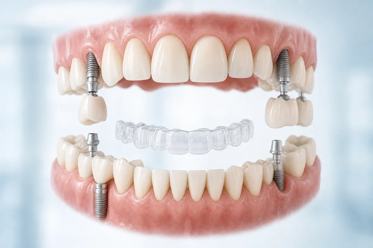 Full-mouth rehabilitation with implants crowns and bite planning