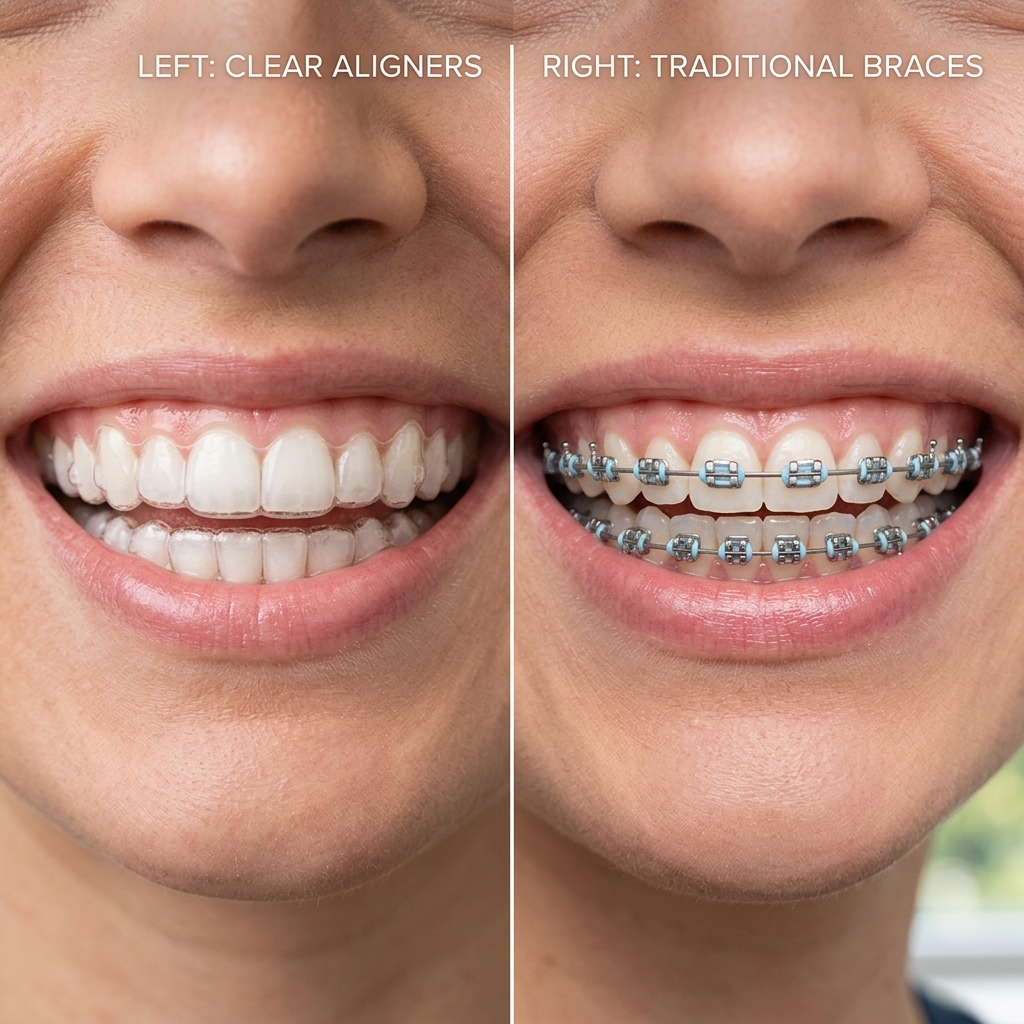 Invisalign clear aligners vs traditional metal braces