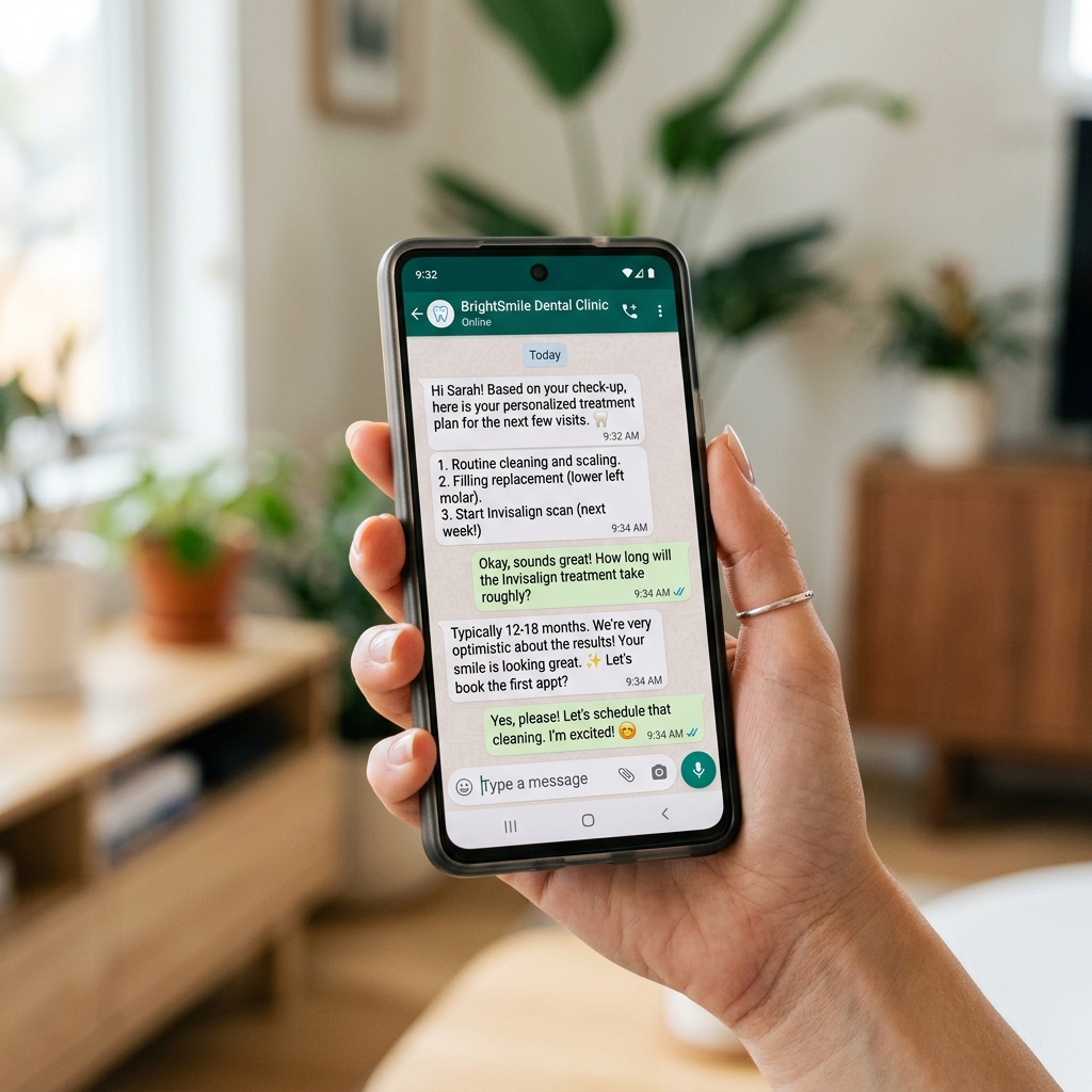 WhatsApp consultation on smartphone