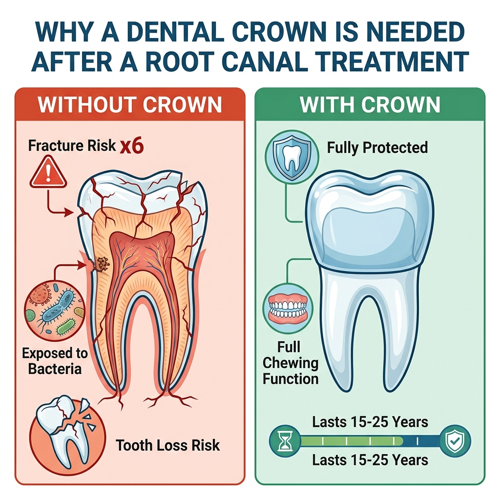 Why a crown is needed after root canal infographic