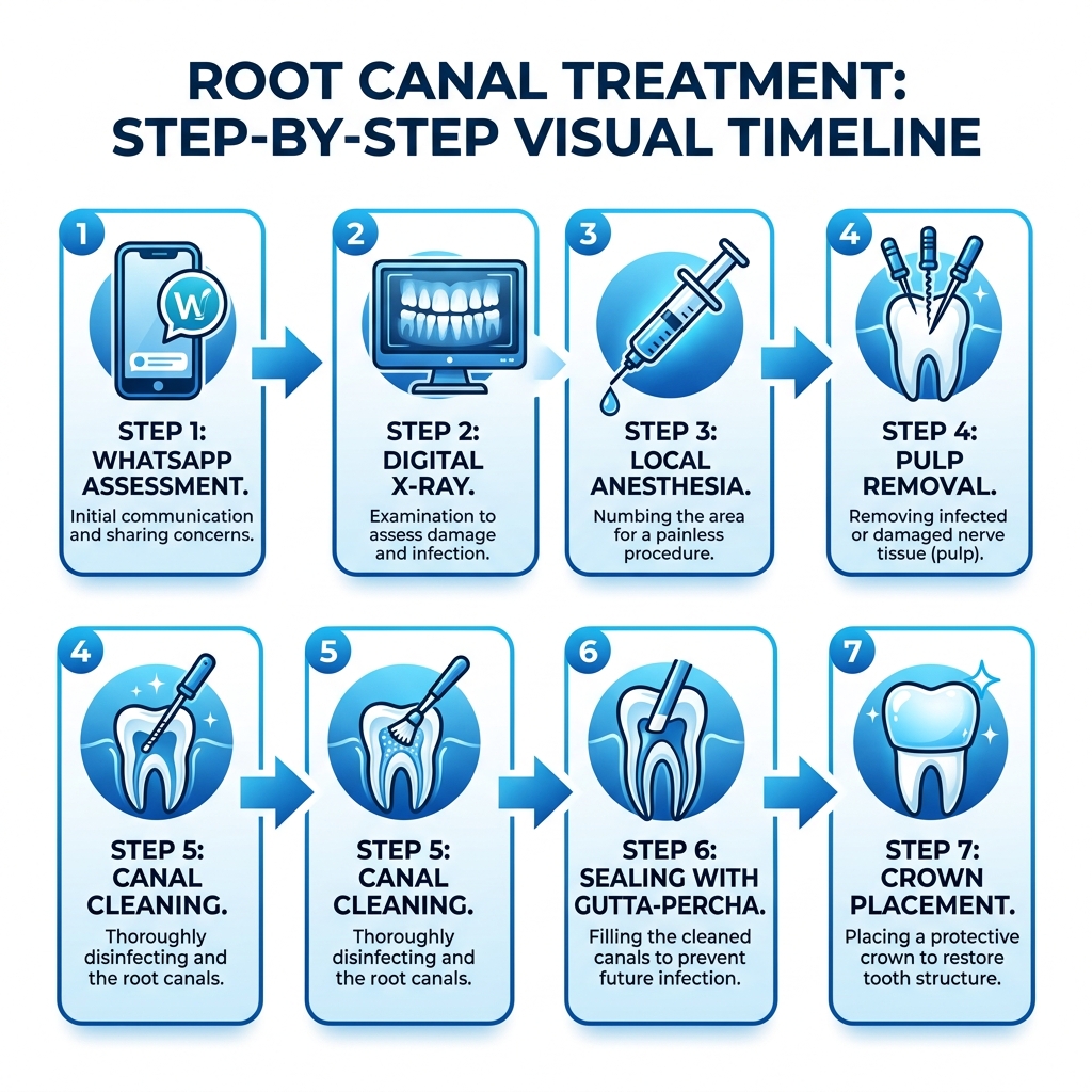 7 step root canal visual timeline