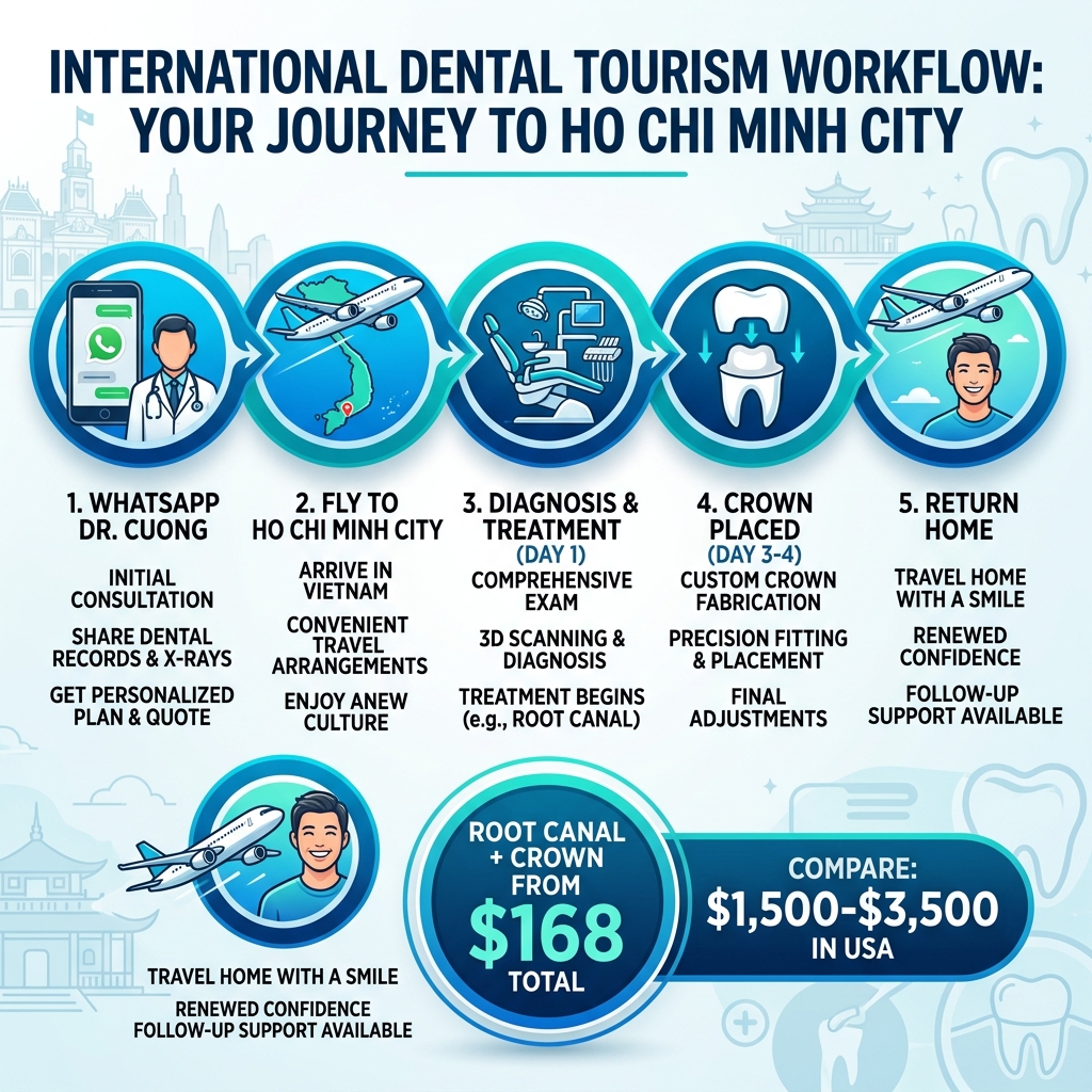 International dental tourism workflow for root canal treatment
