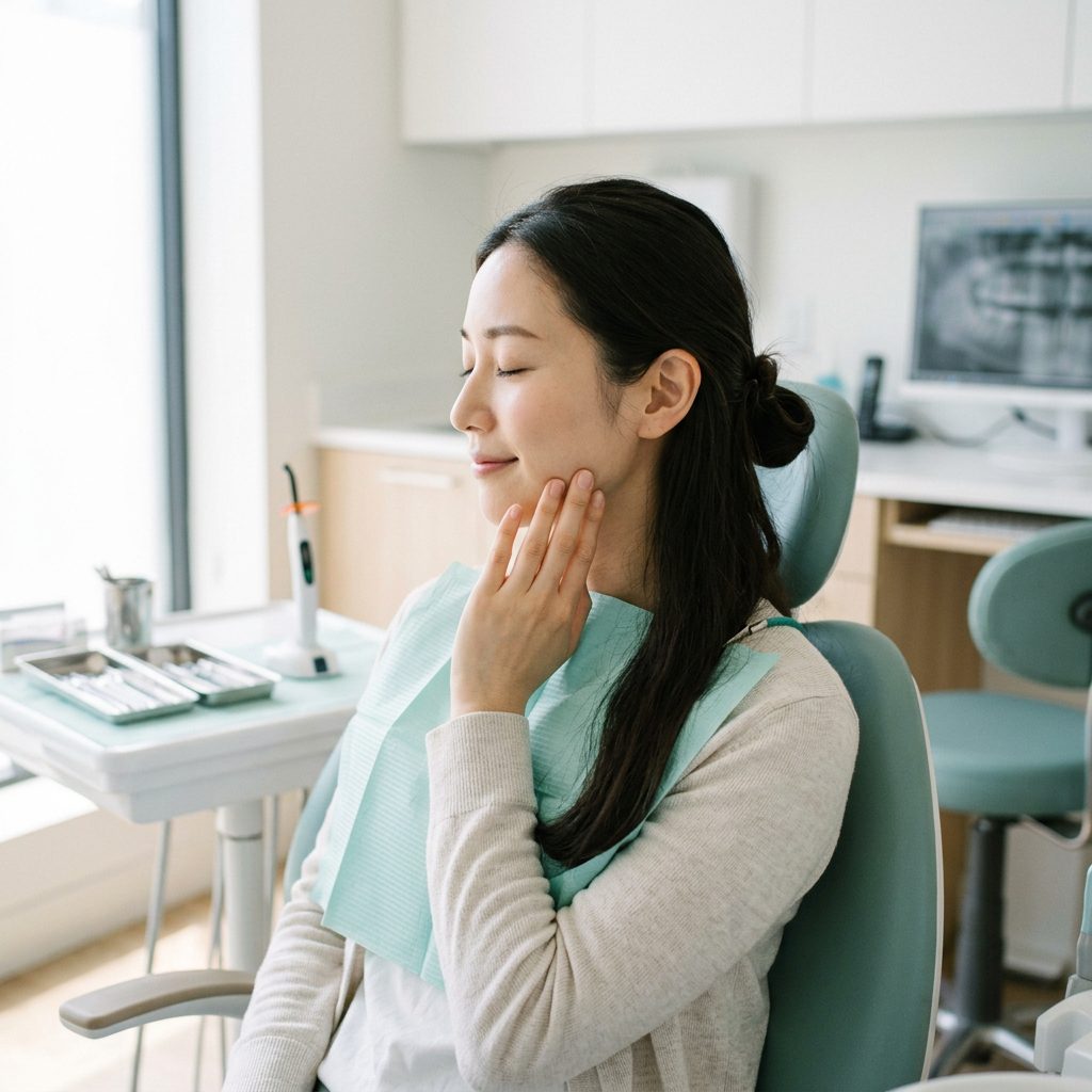 Patient experiencing TMJ relief