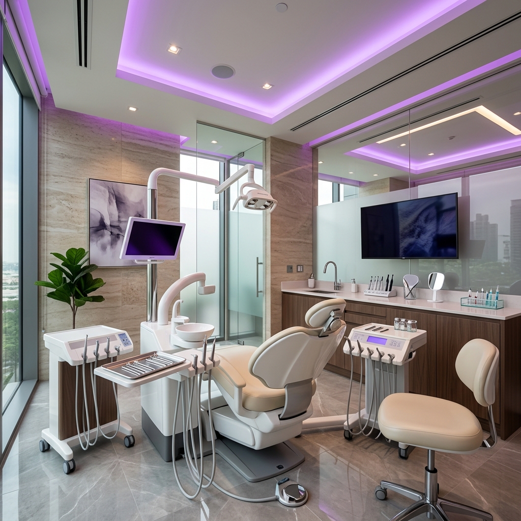 Luxury modern dental clinic treatment room