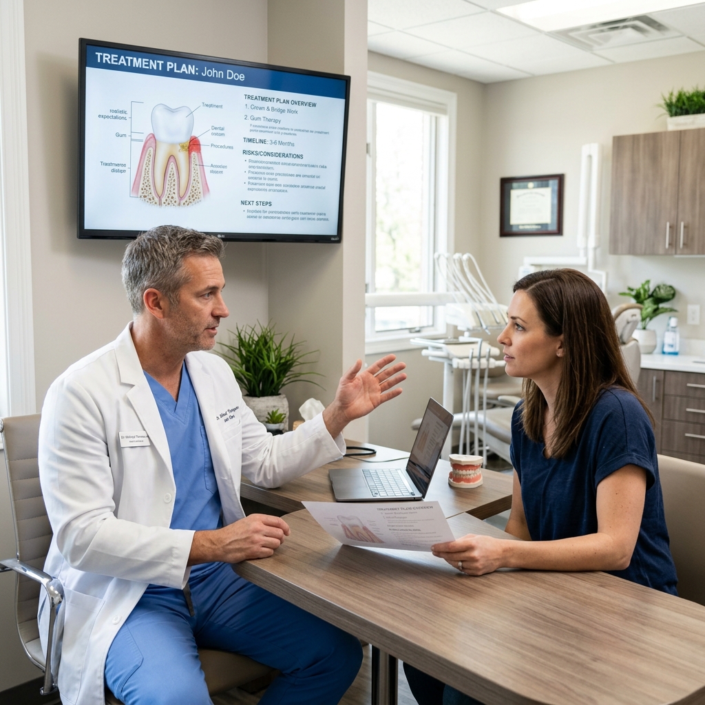 Dr. Cuong discussing treatment plan and realistic expectations with patient