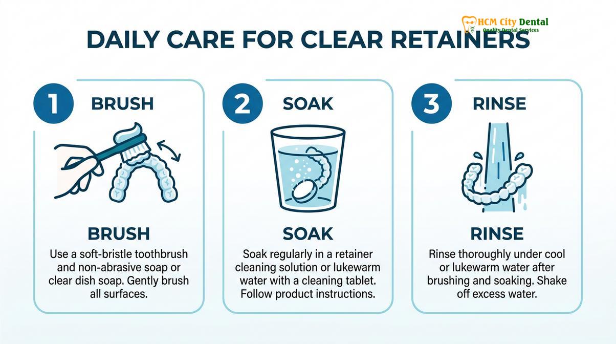 Visual illustration of affordable dental retainers Vietnam