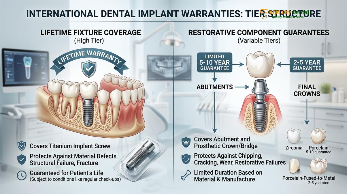 Visual description of dental aftercare warranty abroad