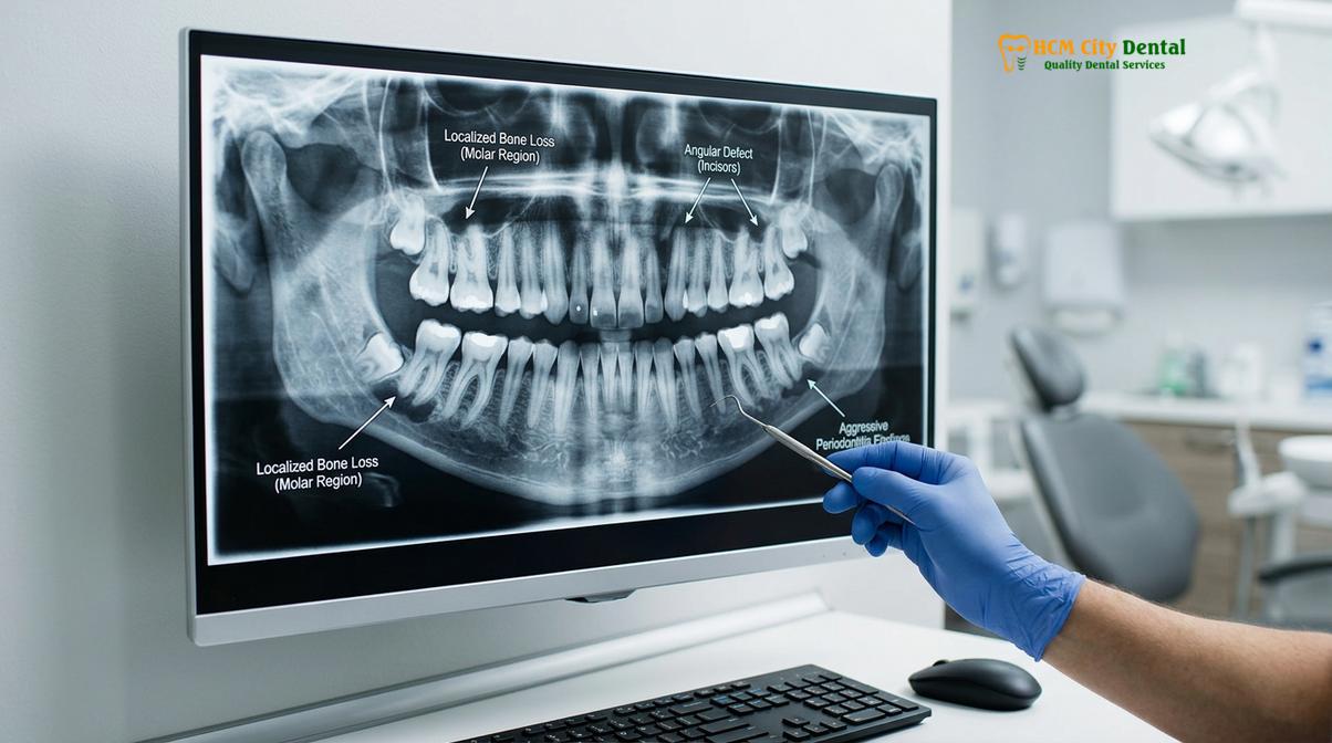 Visual description of aggressive periodontitis