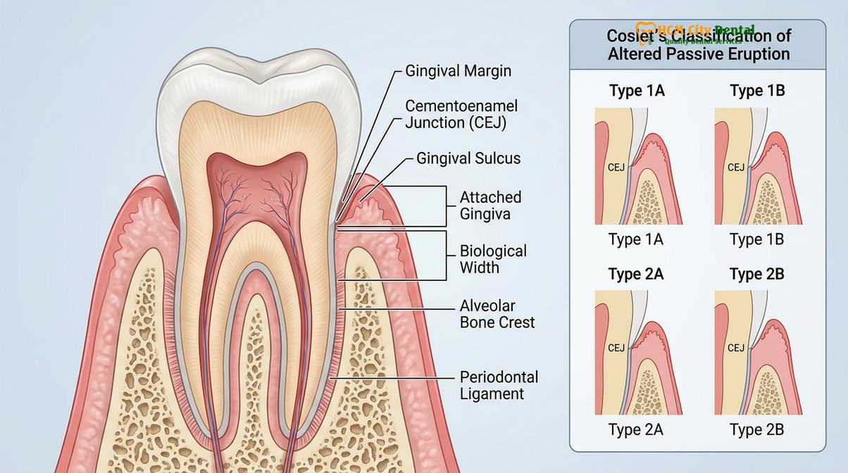 Clinical photography related to Altered Passive Eruption Gums