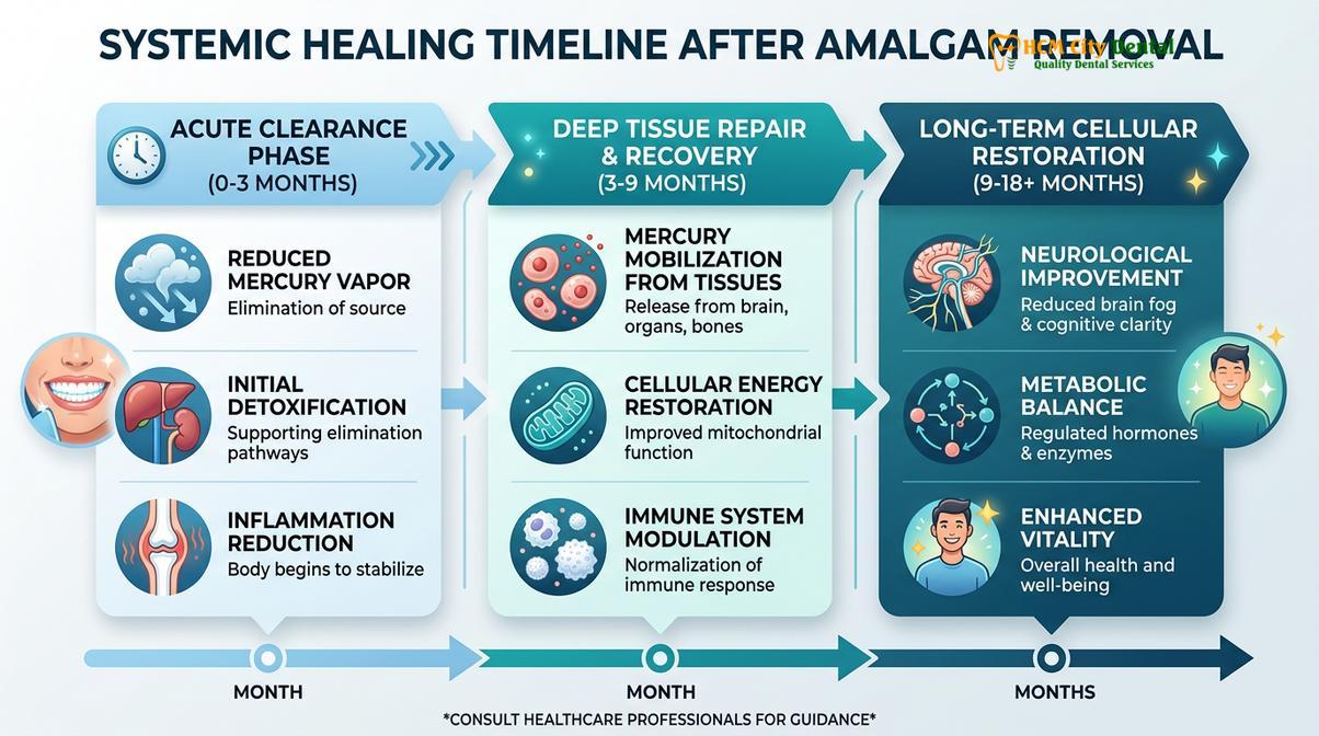 Summary diagram of mercury detox after amalgam removal