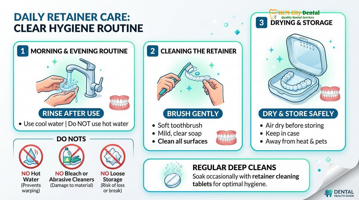 Visual illustration of are clear retainers safe to wear