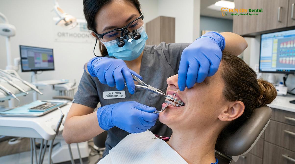 Clinical illustration of teeth braces cost
