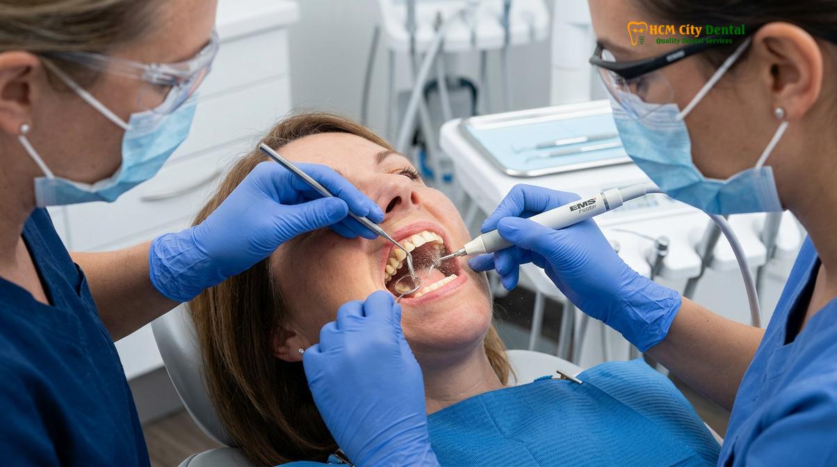 Visual illustration of bad breath gum disease