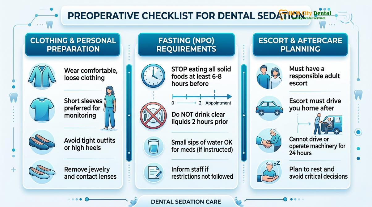 Summary diagram of sedation dentistry preparation