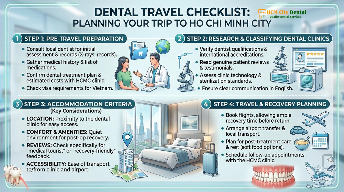 Visual illustration of hotels near dentist HCMC
