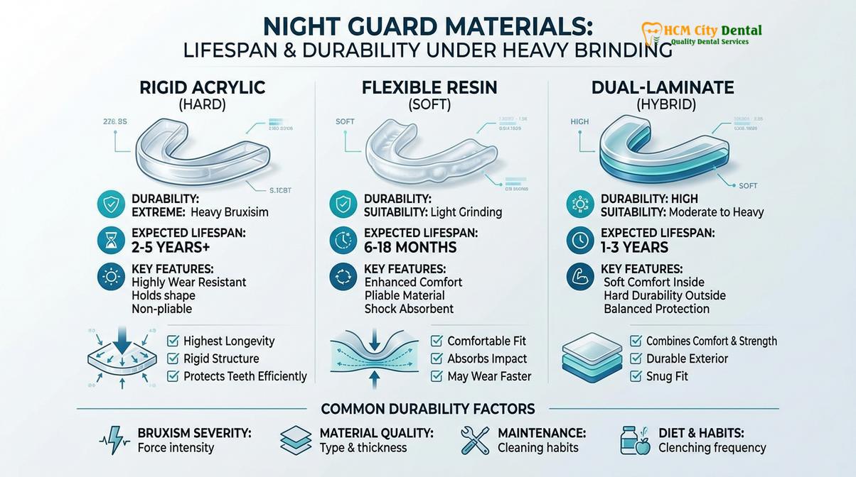 Summary diagram of best night guard heavy grinding