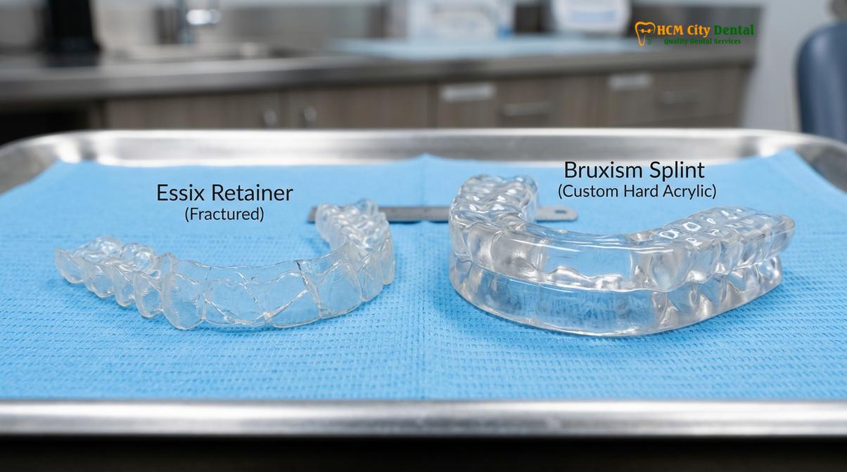 Visual illustration of best retainer for teeth grinding