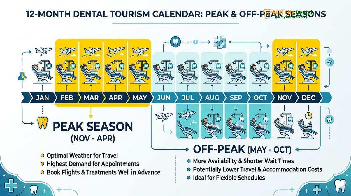 Summary diagram of best time of year dental travel Vietnam