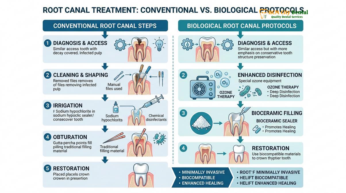 Summary diagram of Biological Root Canal Alternatives