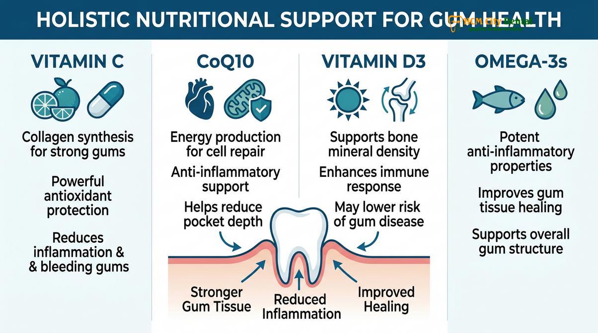 Summary diagram of holistic gum disease treatment