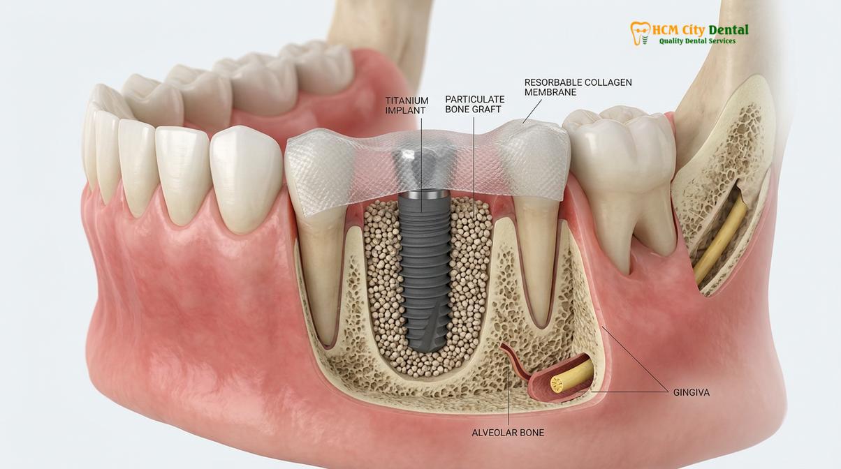 Visual illustration of bone graft gum graft full mouth
