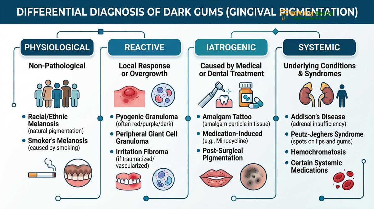 Summary diagram of black gums causes