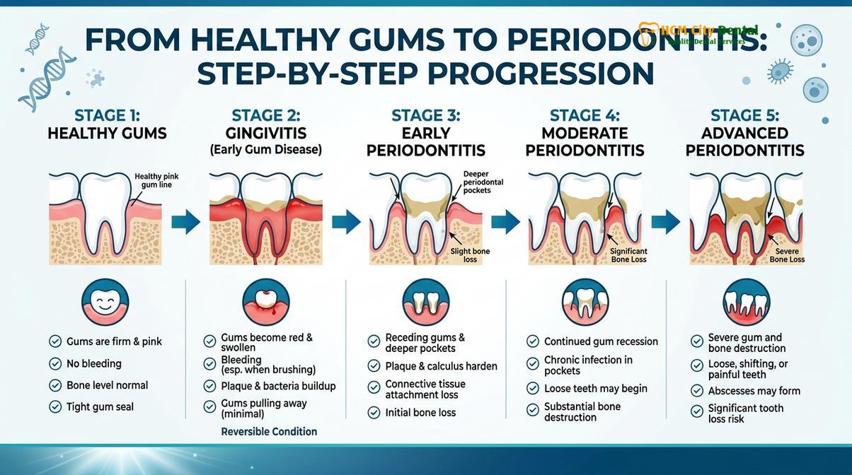 Summary diagram of bleeding gums causes