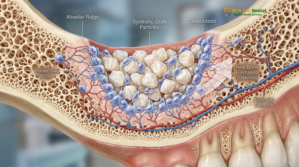 Visual description of bone grafting recovery timeline dental implant