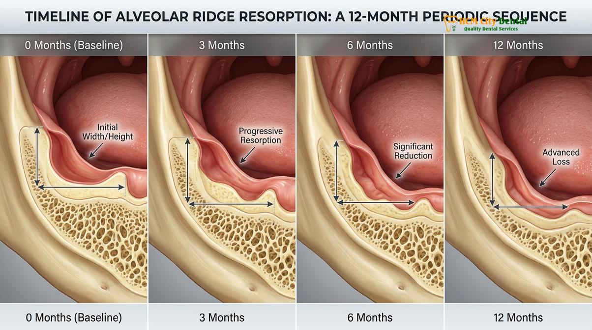 Visual illustration of Bone Loss After Tooth Loss