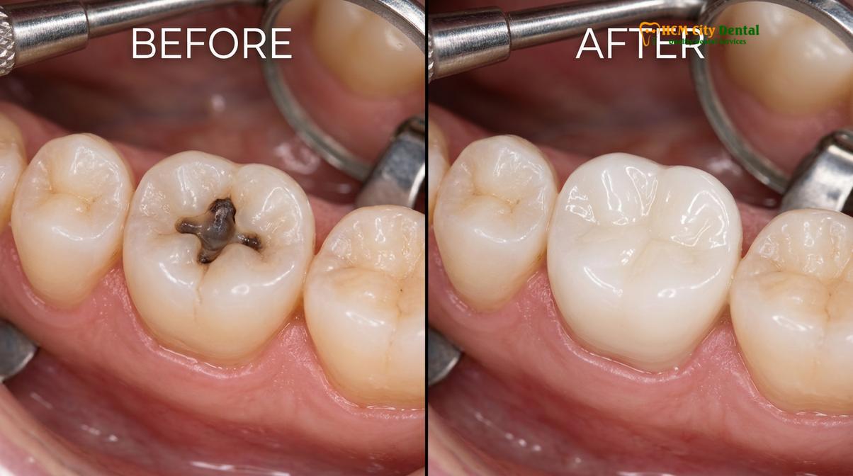 Visual description of BPA free composite fillings