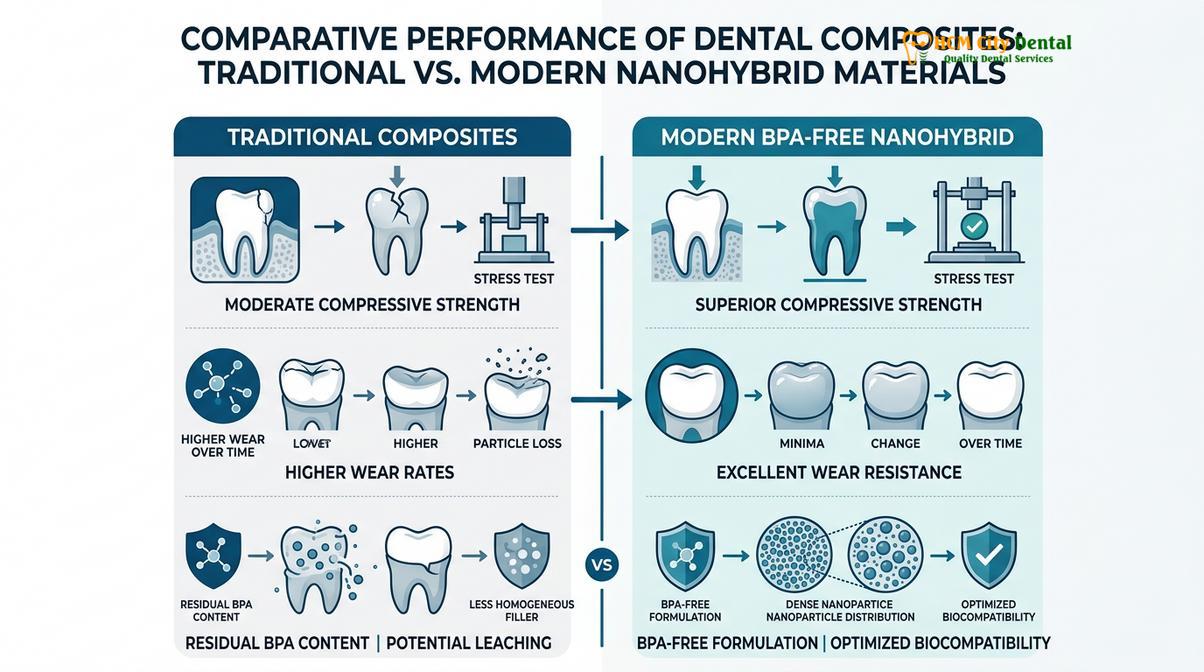 Summary diagram of BPA free composite fillings